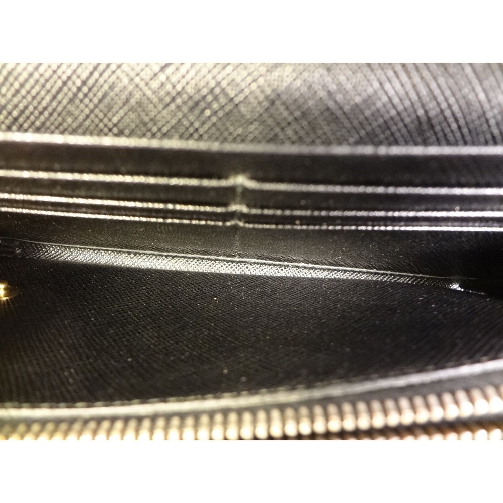 PRADA Black SLG Saffiano Leather Flap Long Wallet ID Holder Chain Includes COA - Picture 7 of 16